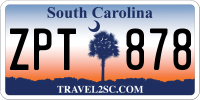 SC license plate ZPT878