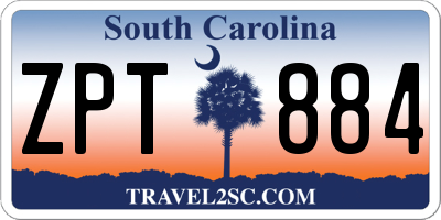 SC license plate ZPT884