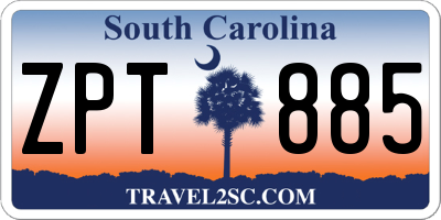 SC license plate ZPT885