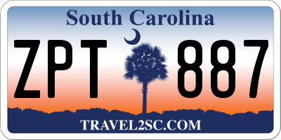 SC license plate ZPT887