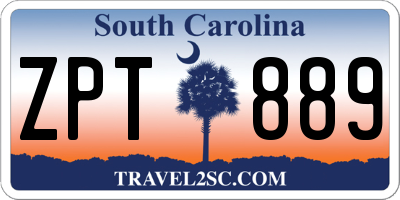 SC license plate ZPT889