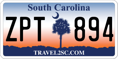 SC license plate ZPT894