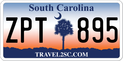 SC license plate ZPT895
