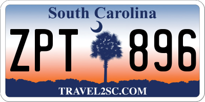 SC license plate ZPT896