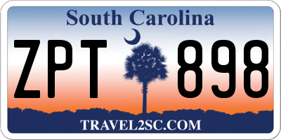 SC license plate ZPT898