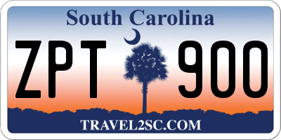 SC license plate ZPT900