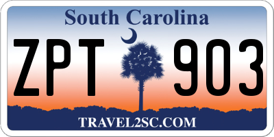 SC license plate ZPT903