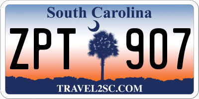 SC license plate ZPT907