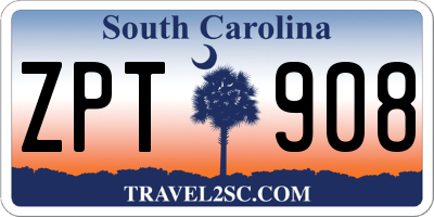 SC license plate ZPT908