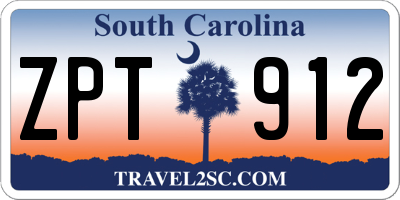 SC license plate ZPT912