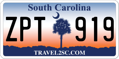 SC license plate ZPT919