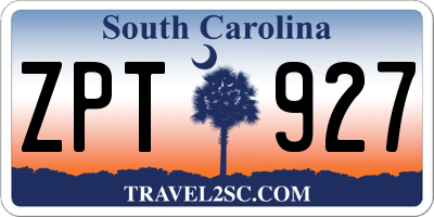 SC license plate ZPT927