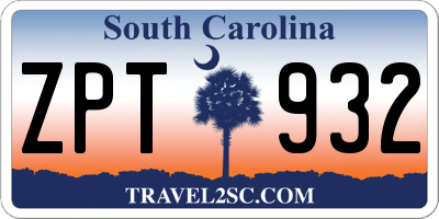 SC license plate ZPT932