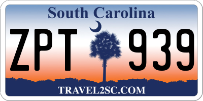 SC license plate ZPT939