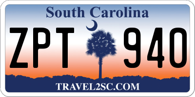 SC license plate ZPT940