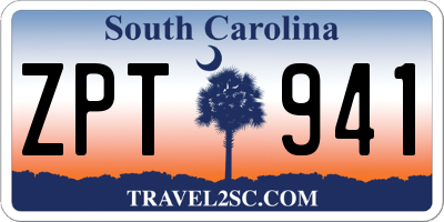 SC license plate ZPT941