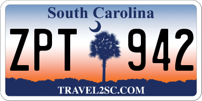 SC license plate ZPT942