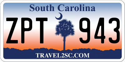 SC license plate ZPT943