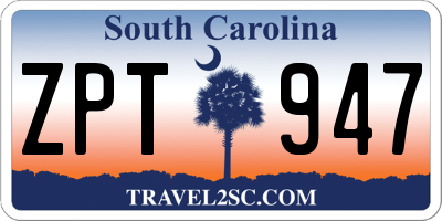 SC license plate ZPT947
