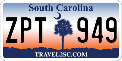 SC license plate ZPT949
