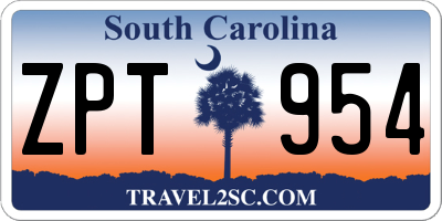 SC license plate ZPT954