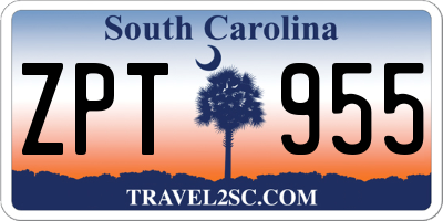 SC license plate ZPT955