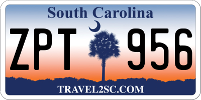 SC license plate ZPT956