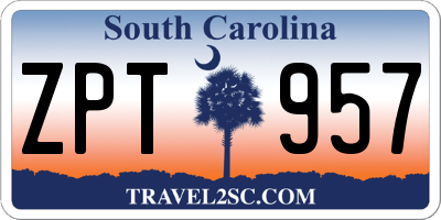 SC license plate ZPT957
