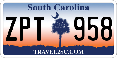 SC license plate ZPT958