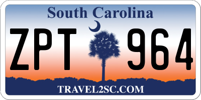 SC license plate ZPT964