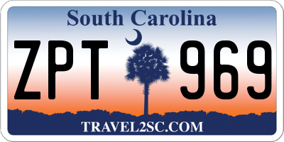 SC license plate ZPT969