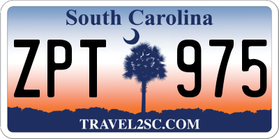 SC license plate ZPT975