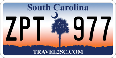 SC license plate ZPT977