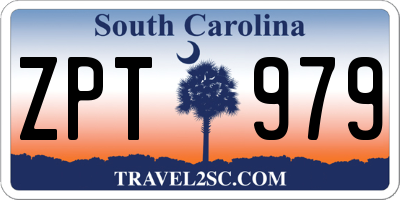 SC license plate ZPT979