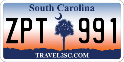 SC license plate ZPT991