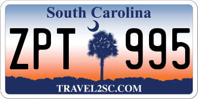 SC license plate ZPT995