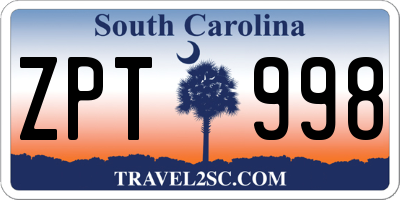 SC license plate ZPT998