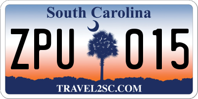 SC license plate ZPU015