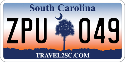 SC license plate ZPU049