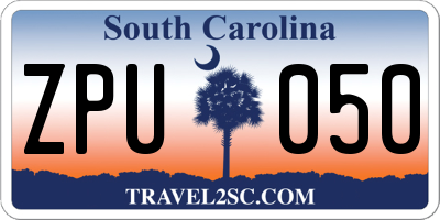 SC license plate ZPU050