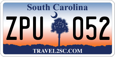 SC license plate ZPU052