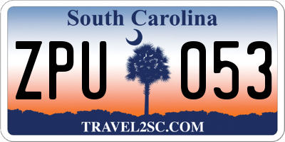 SC license plate ZPU053