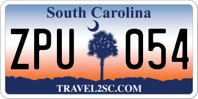 SC license plate ZPU054