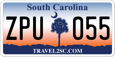 SC license plate ZPU055