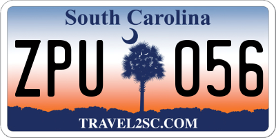 SC license plate ZPU056