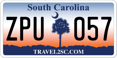 SC license plate ZPU057