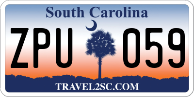 SC license plate ZPU059