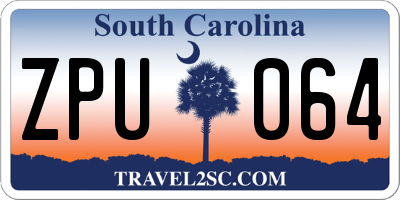 SC license plate ZPU064