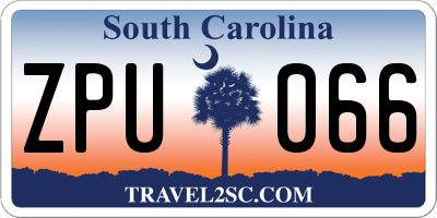 SC license plate ZPU066