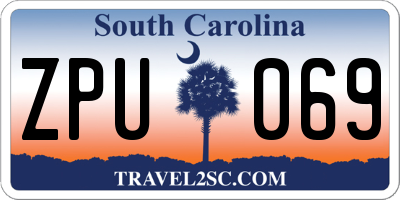 SC license plate ZPU069